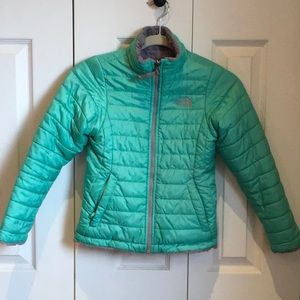 Girls size S reversible north face jacket